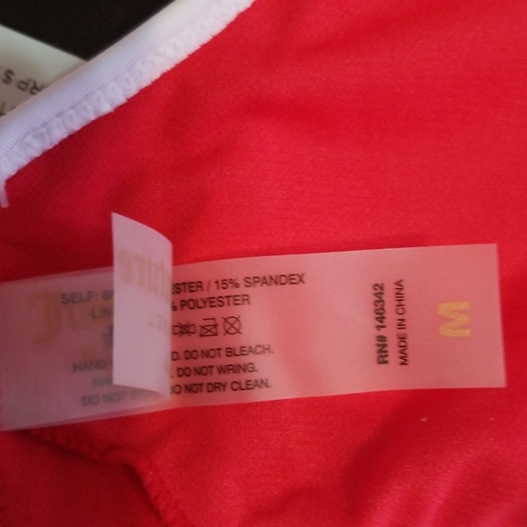 JUICY COUTURE Red Logo Stripe One-Piece Swimsuit M - Picture 6 of 6